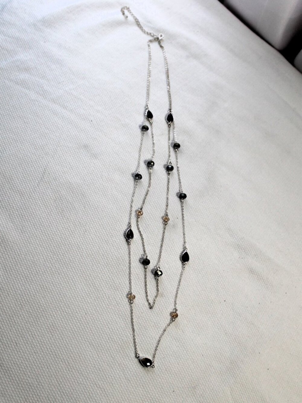 Avon Studio 1886 Smokey Stones Long Station Necklace NIB
